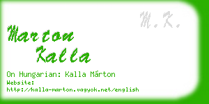 marton kalla business card